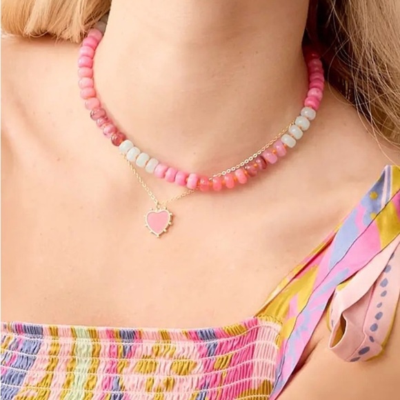 Park Lane Apricot Gold Necklace with Pink Heart Pendant - Picture 2 of 4